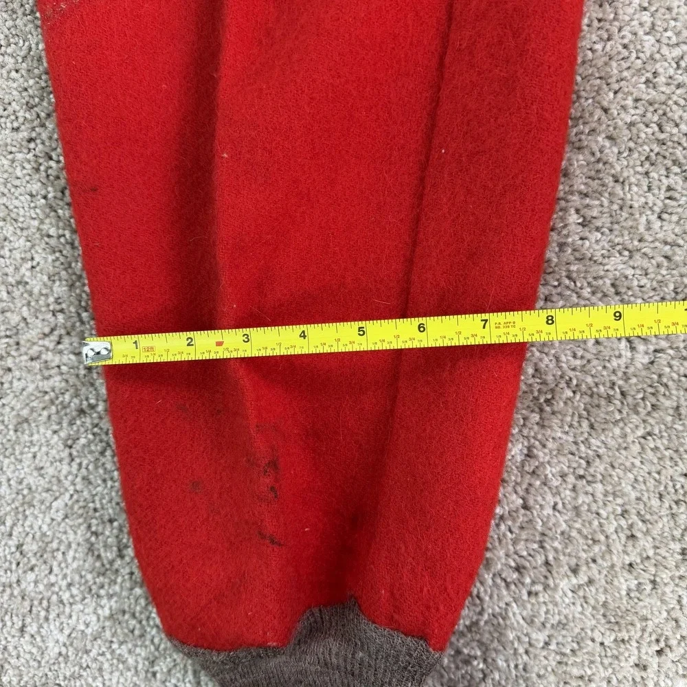 Vintage Duxbak Snow Pants Mens Medium Red Wool Lined Cuffed Winter Workwear